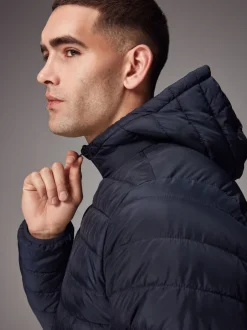 Next Bleu marine - Résistant à la douche Lightweight Hooded Puffer Coat Veste Best