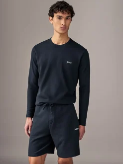 BOSS - Short gaufré Bleu marine New