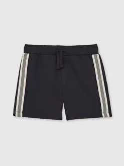 Reiss Bleu marine - Short Terry texturé à bandes latérales Discount