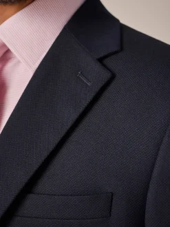 Next - Slim Fit (Slim Fit) - Veste de costume texturée Bleu marine Discount