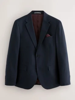 Next - Slim Fit (Slim Fit) - Veste de costume texturée Bleu marine Discount