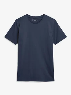 Next - Slim Fit (Slim Fit) - T-shirt Essential Col rond en coton Bleu marine Hot
