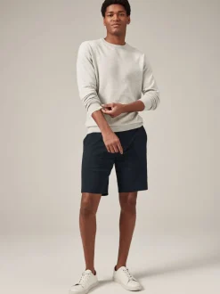 Next - Slim Fit (Slim Fit) - Short chino stretch Bleu marine Clearance