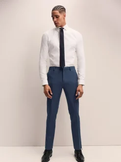 Next Bleu marine - Slim Fit (Slim Fit) - Pantalons extensibles à taille élastiquée Motionflex