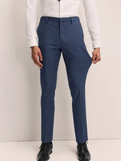 Next Bleu marine - Slim Fit (Slim Fit) - Pantalons extensibles à taille élastiquée Motionflex