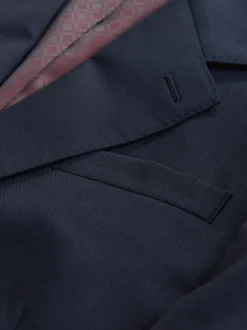 Next Bleu marine - Slim Fit (Slim Fit) - Veste de costume Signature Nova Fides en 100% laine italienne New