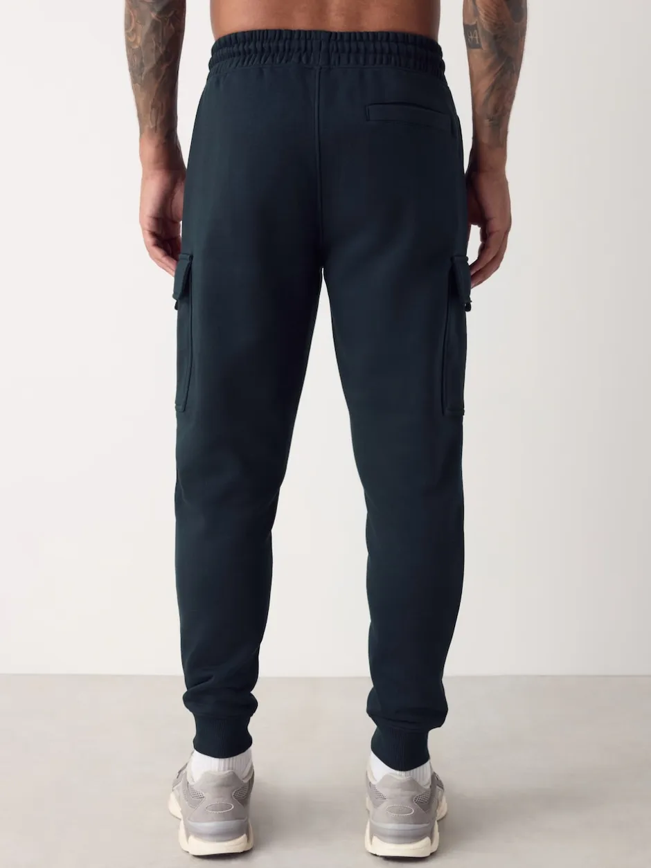 Next Bleu marine - Slim Fit (Slim Fit) - Joggings Cargos Coupe ajustée lourds brossés Outlet