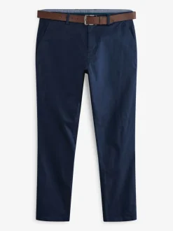 Next Bleu marine - Slim Fit (Slim Fit) - Pantalons chino à ceinture doux au toucher Best