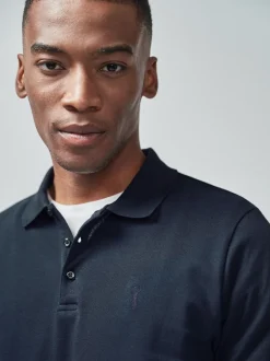 Next - Slim Fit (Slim Fit) - Polo Manches courtes Pique Bleu marine Online