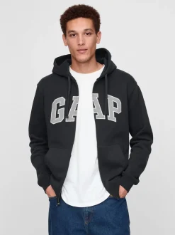 Gap Bleu marine - Sweat à capuche Vintage Soft Arch logo zippé Clearance