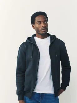 Next Bleu marine - Sweat à capuche zippé en jersey épais riche en coton Best