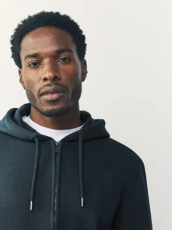 Next Bleu marine - Sweat à capuche zippé en jersey épais riche en coton Best