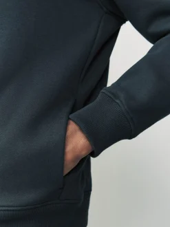 Next Bleu marine - Sweat à capuche zippé en jersey épais riche en coton Best