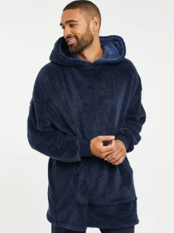 Threadbare Bleu marine - Borg Oversized Loungewear Sweat-shirt à capuche