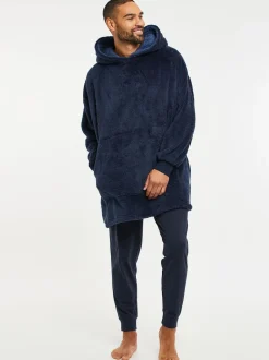 Threadbare Bleu marine - Borg Oversized Loungewear Sweat-shirt à capuche