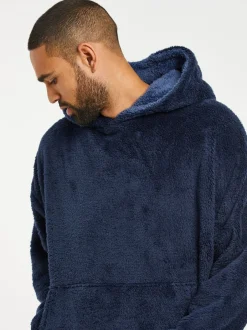 Threadbare Bleu marine - Borg Oversized Loungewear Sweat-shirt à capuche