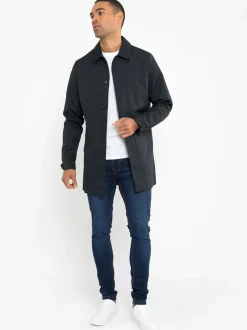 Threadbare Bleu marine - Manteaux long imperméable Outlet