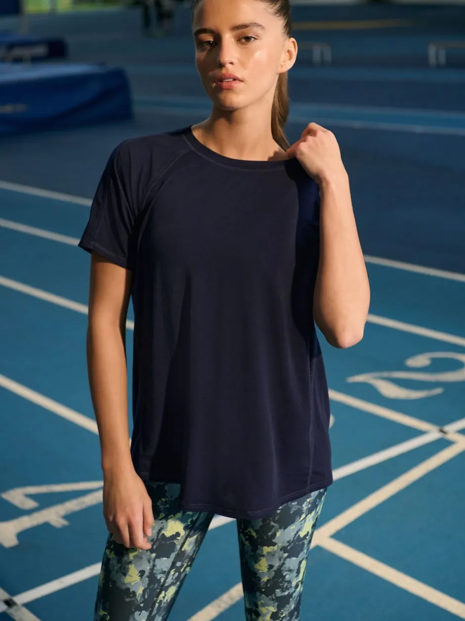 Next Bleu marine - T-shirt Active à manches courtes à col rond