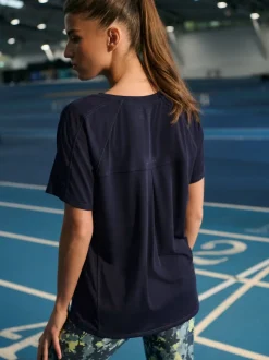 Next Bleu marine - T-shirt Active à manches courtes à col rond