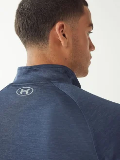 Under Armour - Polaire Tech Quarter zippée Bleu marine Outlet