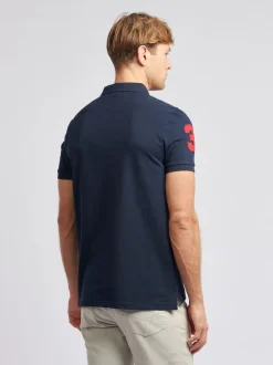U.S. Polo Assn - . Coupe classique Mens Player 3 Pique 100% Cotton Polos Bleu marine Sale