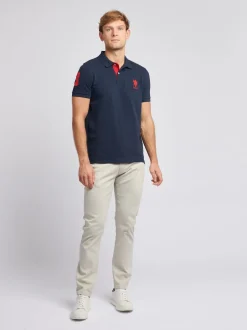 U.S. Polo Assn - . Coupe classique Mens Player 3 Pique 100% Cotton Polos Bleu marine Sale