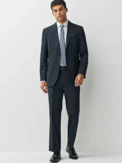 Next Bleu marine - Veste de costume Motionflex texturée à dents de chiot coupe classique Discount