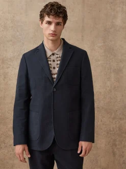 Next Bleu marine - Veste de costume en coton coupe décontractée Best