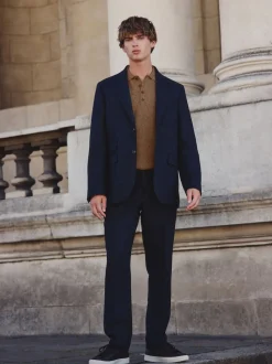 Next Bleu marine - Veste de costume habillé Abraham Moon en 100% laine britannique Donegal Sale