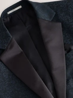 Next Bleu marine - Veste de costume coupe ajustée à motif jacquard Online