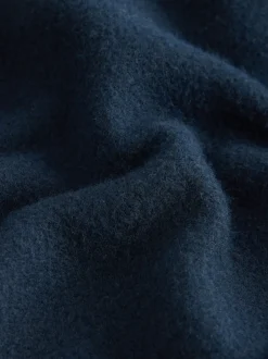 Next Bleu marine - Veste-chemise en polaire aspect laine New
