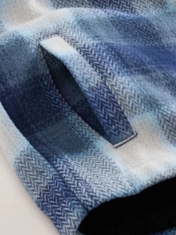 Next Bleu marine - Veste-chemise à carreaux à capuche doublée Borg (3-16ans) New