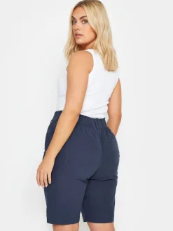 Yours Curve Bleu marine - Cool 100% Cotton Shorts Discount