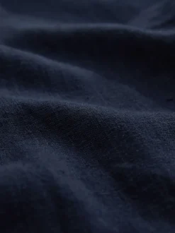 Next Bleu marine avec bascules écrues - Robe courte à col marin en lin Discount