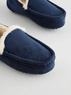 Next Bleu marine avec doublure chaude neutre - Chaussons mocassins confortables Best