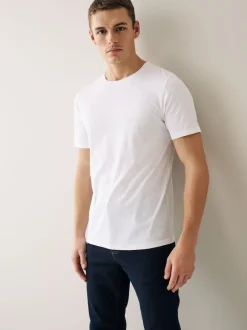 Next - Ajustement régulier - Lot de t-shirts essentiels en coton 6 Bleu marine/ Bleu sarcelle/ Blanc/ Noir/ Vert/ bordeaux Sale