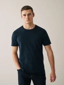 Next - Ajustement régulier - Lot de t-shirts essentiels en coton 6 Bleu marine/ Bleu sarcelle/ Blanc/ Noir/ Vert/ bordeaux Sale