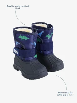 Jojo Maman Bébé Bleu marine dinosaure - Bottes de neige confortables Clearance
