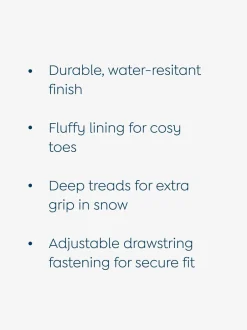 Jojo Maman Bébé Bleu marine dinosaure - Bottes de neige confortables Clearance