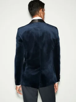 Next Bleu marine foncé - Ajustement régulier - Blazer en velours