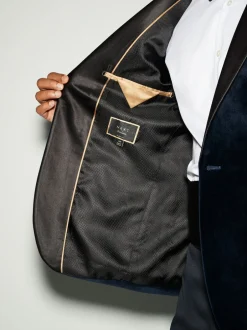 Next Bleu marine foncé - Ajustement régulier - Blazer en velours