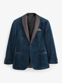Next Bleu marine foncé - Ajustement régulier - Blazer en velours