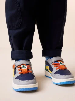 Next Bleu marine motif chiens - Baskets à lacets élastiques à fermeture tactile Discount