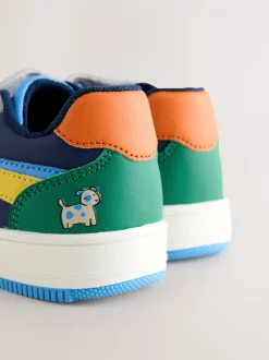 Next Bleu marine motif chiens - Baskets à lacets élastiques à fermeture tactile Discount