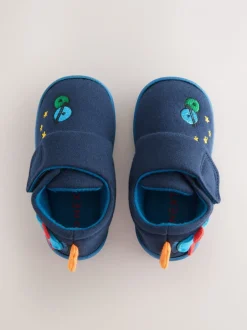 Next - Chaussons Cupsole doublés chauds Bleu marine motif fusée Sale