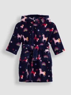 Jojo Maman Bébé - Peignoir Bleu marine motif licorne