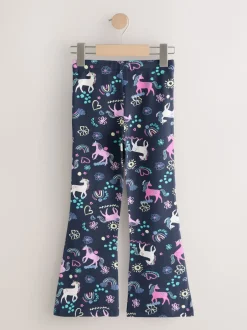 Next - Leggings évasés (3-16ans) Bleu marine motif licorne New