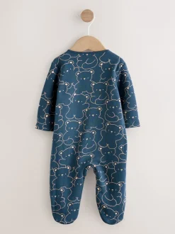 Next Bleu marine motif ours - Dors-bien pour bébé avec doublure en polaire New