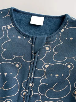 Next Bleu marine motif ours - Dors-bien pour bébé avec doublure en polaire New