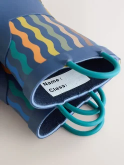 Next - Bottes de pluie à poignée Bleu marine rayé Clearance